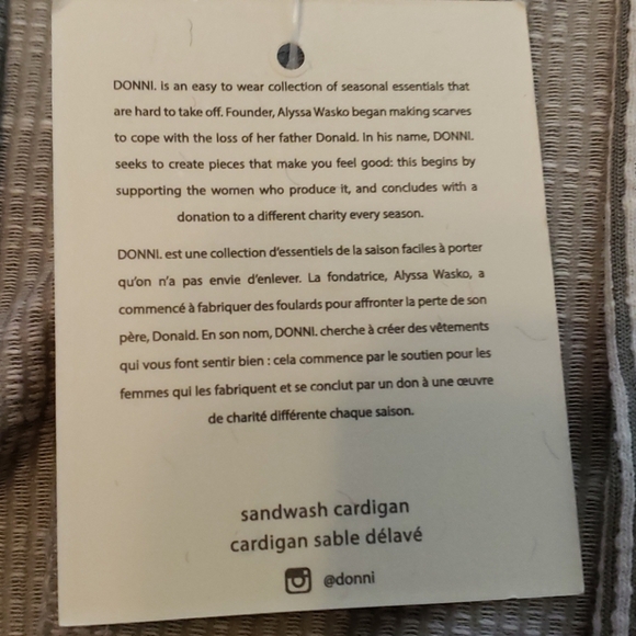 Donni Ribbed Gray Ribbed Cardi OS Plus - Picture 4 of 6